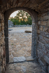 Obraz premium Fortifications of Monte di Buja. Pieve di San Lorenzo and Lombard Castle
