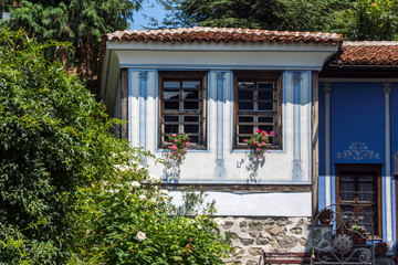 Fototapeta premium PLOVDIV, BULGARIA - JULY 5, 2018: Museum Hindliyan House in architectural and historical reserve The old town in city of Plovdiv, Bulgaria