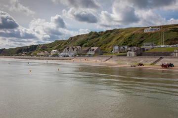 Omaha beach, landing beach for soldiers at D-Day in Normandy France.
