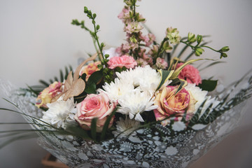 wedding flowers given to bride 