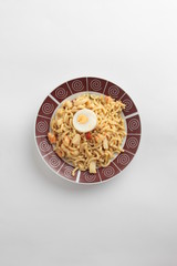 Fideua dish Spanish typical food composed of pasta, fish and seafood