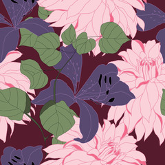 Beautiful seamless floral pattern background.