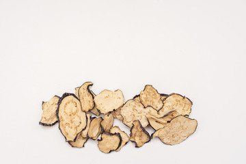 Fototapeta na wymiar dried (dehydrated) eggplant slices