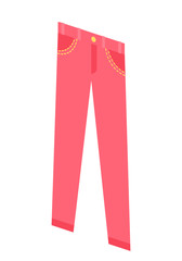 Icon pink jeans unisex isometry. flat vector illustration