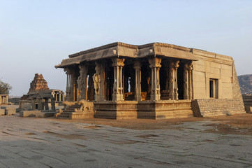Obraz premium Vittala Temple with Musical Pillars at Hampi, Karnataka, India.