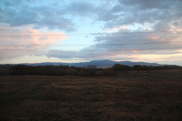 sunset over the mountains