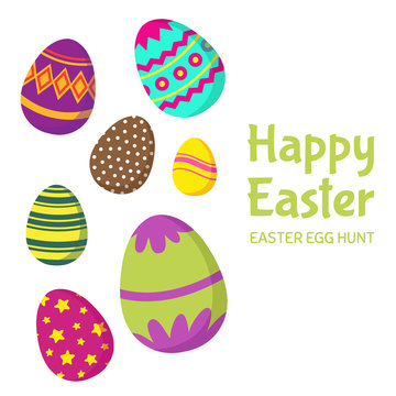 Happy easter, easter egg hunt vector background. Illustration of banner or poster