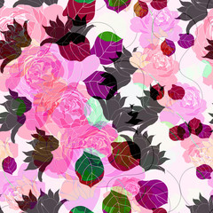 Beautiful seamless floral pattern background.