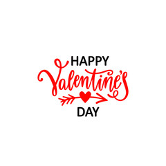 Obraz na płótnie Canvas Happy Valentine's day greeting card. Romantic handwritten phrase about love. 