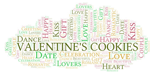 Fototapeta premium Valentine's Cookies word cloud.