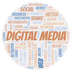 Obraz premium Digital Media word cloud.