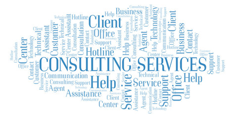 Fototapeta premium Consulting Services word cloud.