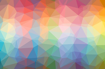 Illustration of abstract Green, Orange, Purple, Yellow horizontal low poly background. Beautiful polygon design pattern.