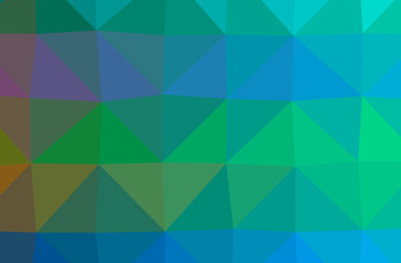Fototapeta na wymiar Illustration of abstract Blue, Green And Yellow horizontal low poly background. Beautiful polygon design pattern.