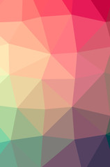 Illustration of abstract Green, Red vertical low poly background. Beautiful polygon design pattern.