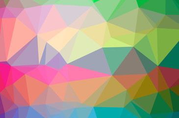 Illustration of abstract Blue, Green, Purple, Red horizontal low poly background. Beautiful polygon design pattern.