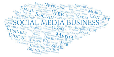 Fototapeta premium Social Media Business word cloud.