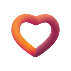 Fototapeta premium Blend Heart icon. Web Button. Social media app design for Valentines holiday, Wedding, Love, Women, Mothers Day, Birthday isolated on white background