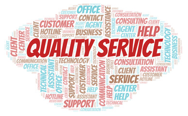 Quality Service word cloud.