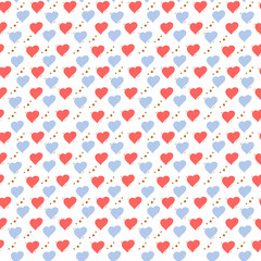 Cute seamless pattern with hearts, vector