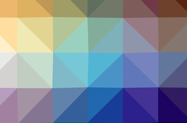 Illustration of abstract Blue, Green And Brown horizontal low poly background. Beautiful polygon design pattern.