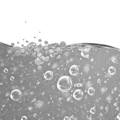 Liquid black and white wave line. black-and-white bubbles of air