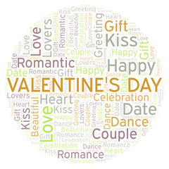 Valentine's Day word cloud.