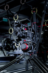 Fototapeta premium detail of professional camera equipment, film production studio