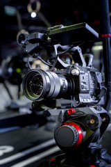 Fototapeta na wymiar detail of professional camera equipment, film production studio