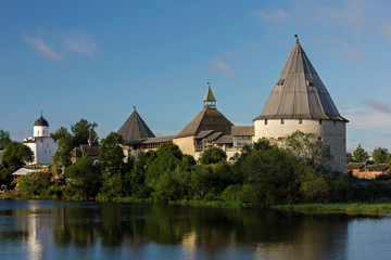 View from the river to the old Ladoga fortress.