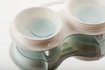 contact lens in white container