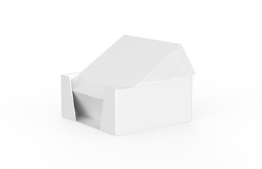 Blank note paper plastic holder mock-up on isolated white background, 3d illustration