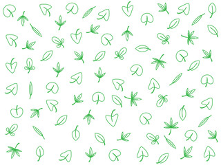 Wonderful background design with different types of leaves