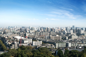 Naklejka premium Modern City Panorama in Hangzhou, China