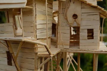 Wooden model of a treehouse