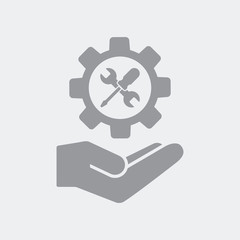 Industry, technical assistance or settings services icon