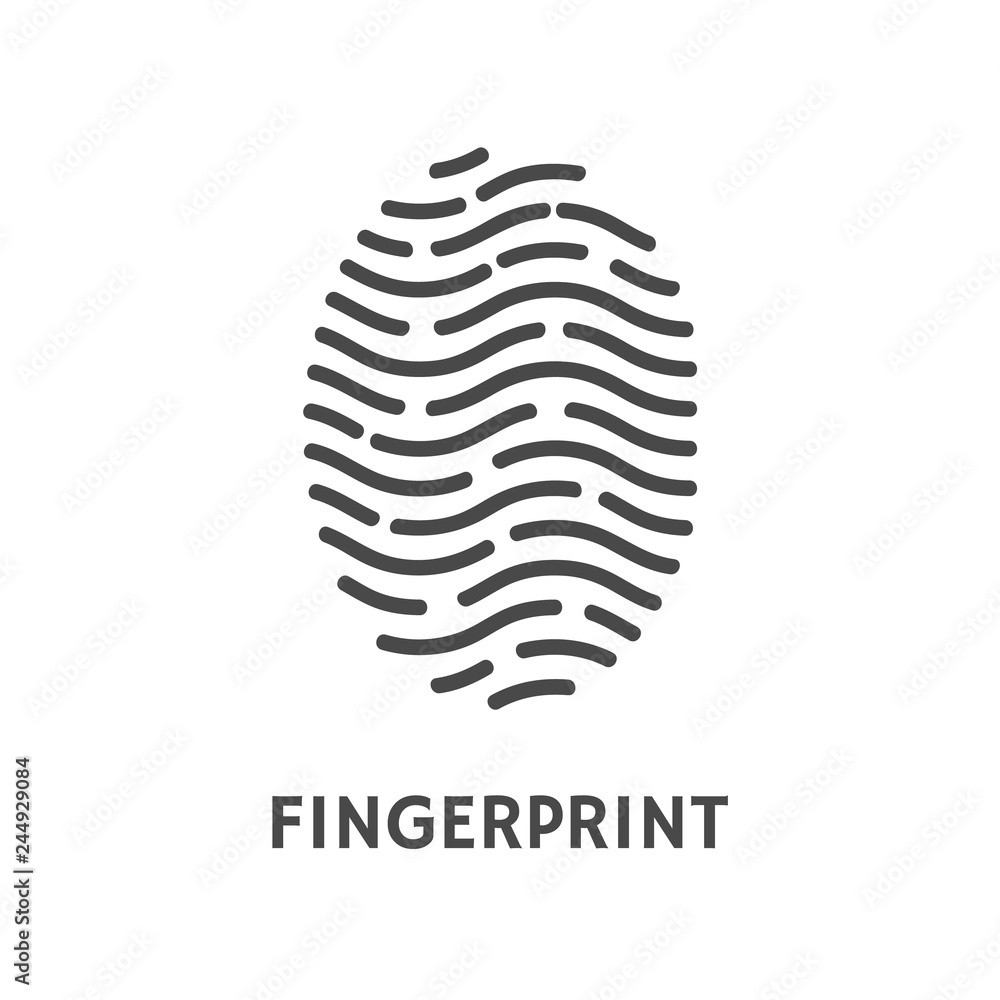 Poster fingerprint verification poster with text vector