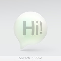 Realistic bubble speech. Illustration isolated on grey background. Graphic concept for your design