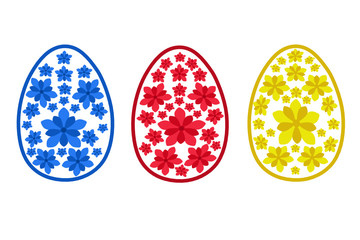 Fototapeta premium Easter eggs with flowers