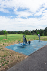 Public exercise equipment in Templestowe in outer suburban Melbourne.