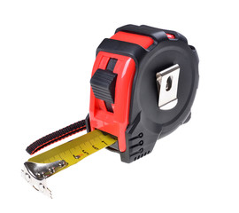  Tools. Measure tape on isolated white background.