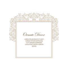 Vector ornamental decorative frame. Luxury floral border.