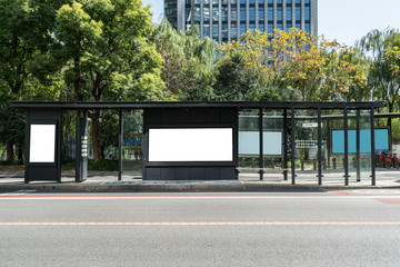 Naklejka premium Highway and Modern Urban Architecture in Qiantang River New Town, Hangzhou, China