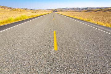Highway US310 in Big Horn County, Wyoming, USA