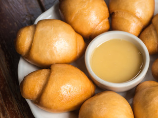 Steamed bun with sweetened condensed milk