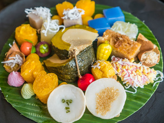 Many kinds of Thai sweetmeat