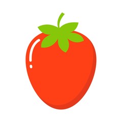 Garden strawberry fruit or strawberries flat color vector icon.