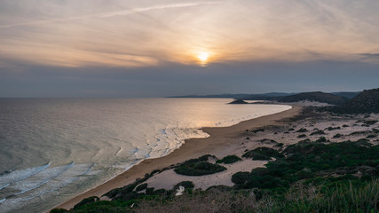 Cyprus. Sunset on the golden beach