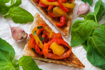 vegetarian bruschetta with paprika