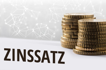 Konzept Zinssatz / Finanzen im digitalen Zeitalter